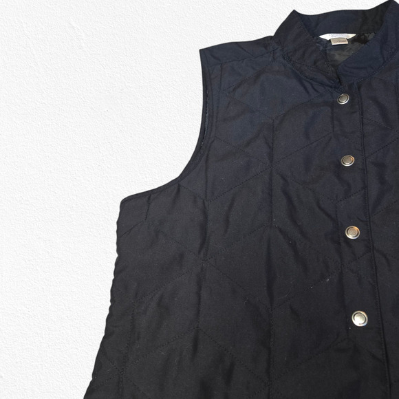 Christopher and Banks Black Quilted Lightweight Snap Button Down Vest Size XL - Picture 6 of 10